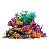 Fototapeta Do akwarium - small coral reef isolated on transparent background