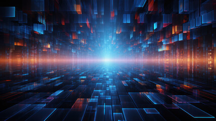 Data Technology Seamless Background, Abstract Digital Network