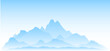 Rocky terrain natural landscape for scenery. Vector background with mountains and alpine peaks. Monochrome blue landscape. Vector illustration.