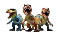 An Elaborate Portrait Of Toy Dinosaurs And Their Role In Imaginative Exploration. Isolated On A Transparent Background. Generative Ai