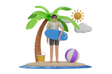 Summer Holiday Activity 3d Illustration