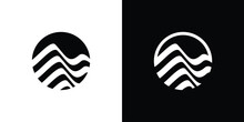 Logo Design Element Of Mountains Combined With Waves