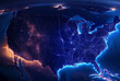 © Royalty-Free - America at night viewed from space with city lights showing activity in United States. Technology, global communication, world. USA. Created with Generative AI technology