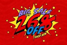 26 Twenty-six Percent Off Sale Discount Shopping Banner. Design Shop