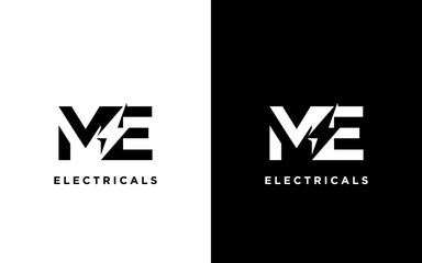 Wall Mural - ME Initial logo concept with electric template vector