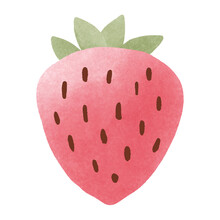 Pastel Strawberry, Cute Doodle Strawberry