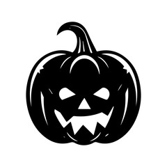 Wall Mural -  Funny Halloween pumpkin silhouette . Vector illustration isolated on a white background 