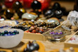 Various natural stone beads for making DIY necklace or bracelet jewelry.