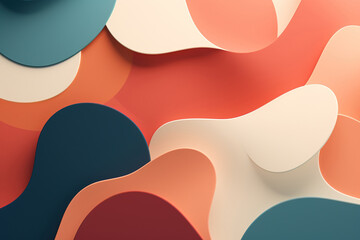 Wall Mural - Abstract colorful waves pink blue orange blue render 3d generative ai