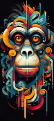 Wall Mural - Monkey face abstract for iPhone made with Ai generative technology