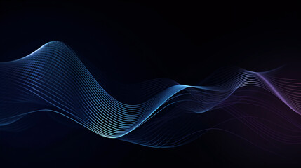 Wall Mural - Abstract Motion of Particle Waves: A High-Tech Background Design with Waving Dots for Brochures, Flyers, Magazines, Business Cards, and Banners.