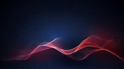 Wall Mural - Contemporary Waving Dots and Particles: Elevate Your Marketing Material with This High-Tech Background Design..