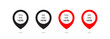 Pin map location icon set. We are here, you are here. Vector EPS 10