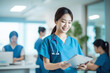 © pkproject - Dedicated Asian Nurse Assistant in Hospital Setting, Providing Compassionate Care in a Healing Environment
