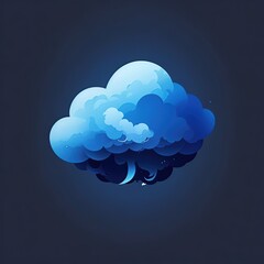 Wall Mural - blue cartoon cloud with a cloud design 