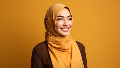 Portrait of a happy girl with Hijab.