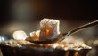 © Stockgiu - Indulgent dessert chocolate candy spooned over sugary gourmet sweetness generated by AI