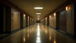 © Marvin Dgn - Vue en perspective d'un couloir d'hopital vide, généré par IA