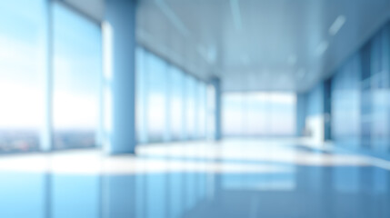 Wall Mural - blurred office lobby entrance building background, defocus luxury clinic hospital corridor, modern h