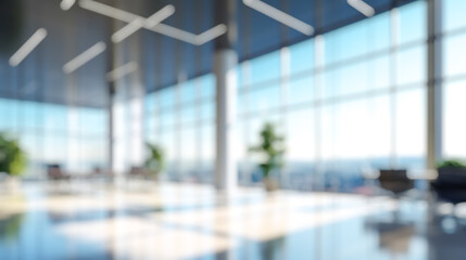 Wall Mural - blurred office lobby entrance building background, defocus luxury clinic hospital corridor, modern h