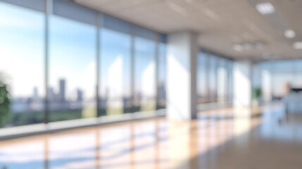Wall Mural - blurred office lobby entrance building background, defocus luxury clinic hospital corridor, modern h