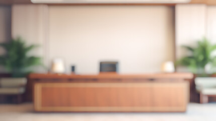 Wall Mural - blurred white office lobby reception building background, defocus luxury clinic hospital corridor, m