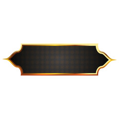 Wall Mural - Set of decorative luxury golden arabic islamic banner title frame transparent background gold text box clipart	
