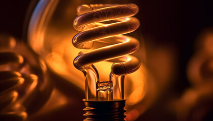 Canvas Print - Bright glowing filament inspires innovation in alternative energy solutions generated by AI