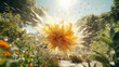 detail of boom explosion spark in field generative bright ai
