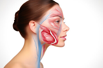 Anatomy of a Young Woman's Beautiful Face: Muscular Structure