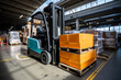 © fotogurmespb - A forklift lifts product pallets in a large warehouse