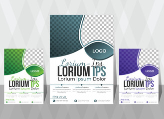 Flyer template layout design. Corporate business flyer mockup. Creative modern vector flier concept with dynamic abstract shapes on background. vector illustration template in A4 size