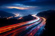 Long exposure captures the mesmerizing lights of cars driving at night 