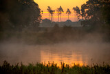 Fototapeta  - Wschód słońca nad rzeką Odrą
