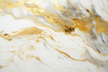 White Marble Background With Shiny Gold Pattern, Modern Design - Generative AI