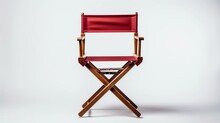 Red Directors Chair On White
