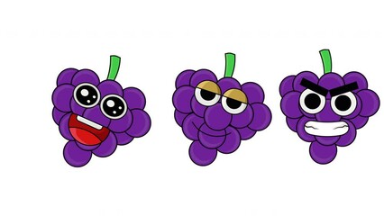 Sticker - animated video of a smiling grape character