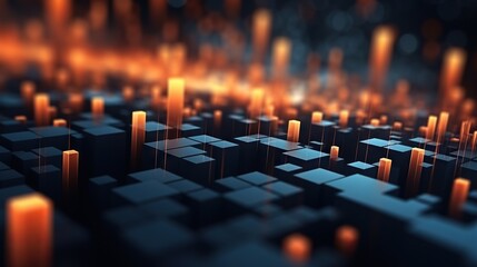 Digital abstract background. 3d rendering image. Techology futuristic illustration