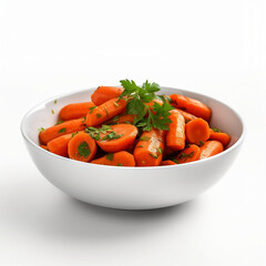 Healthy Bowl of Carrots. Garnish. Healthy Eating. Created with generative AI