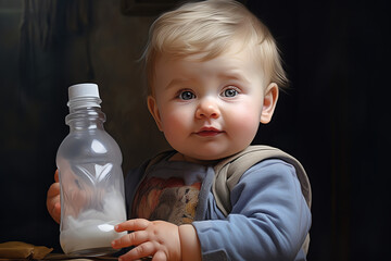 baby feeding with baby bottle