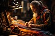 oriental craftsman in his workshop