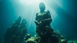 © henjon - Broken statue under the sea, ruins from a lost civilization. Shallow field of view.