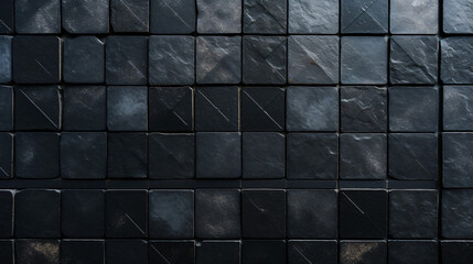 Canvas Print - black mosaic square tile pattern, tiled background