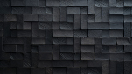 Wall Mural - black mosaic square tile pattern, tiled background