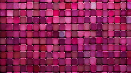 Wall Mural - fuchsia mosaic square tile pattern, tiled background