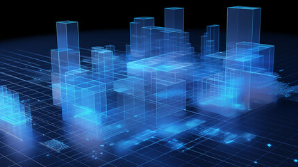 AI-Driven Data Visualization in Futuristic Blue: A Complex Plexus of Geometric Structures