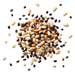 Poster - transparent background with single raw organic black eyed peas beans