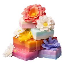 Poster - Colorful soap on transparent background