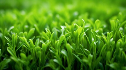 Poster - Green fresh plants grass closeup for background : Generative AI