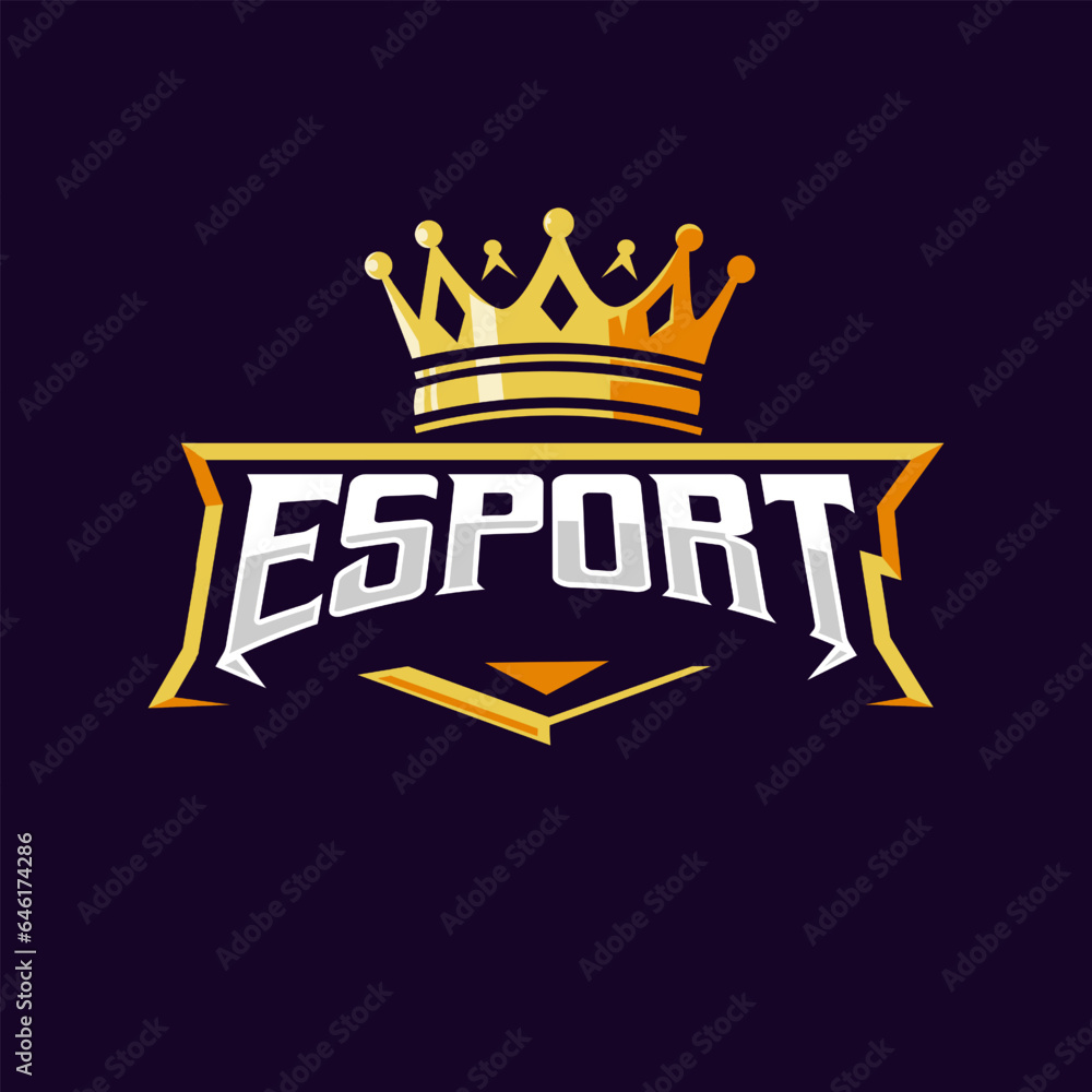 King esport gaming logo design illustration vector Stock Vector | Adobe ...